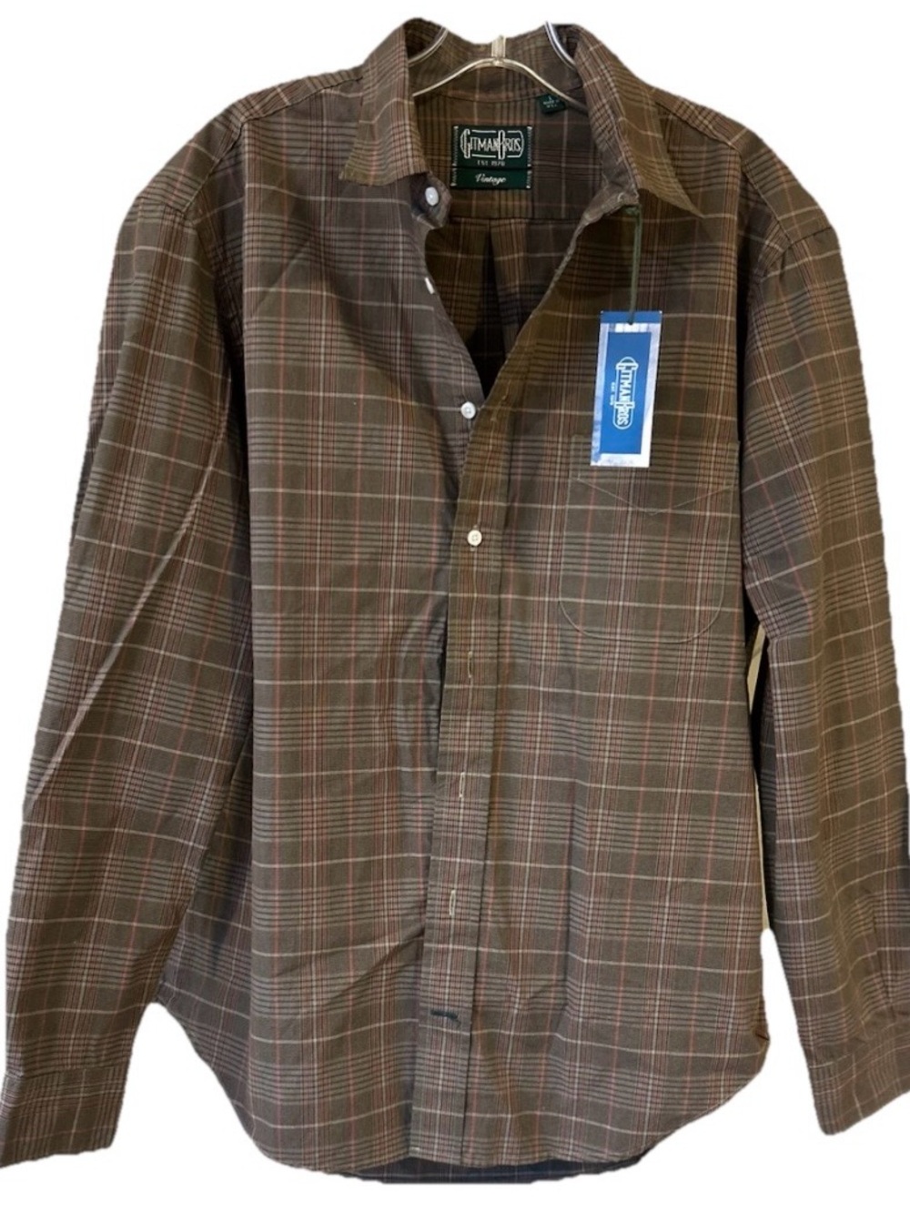 NWT Gitman Bros Vintage Plaid Shirt Men’s L Made in USA